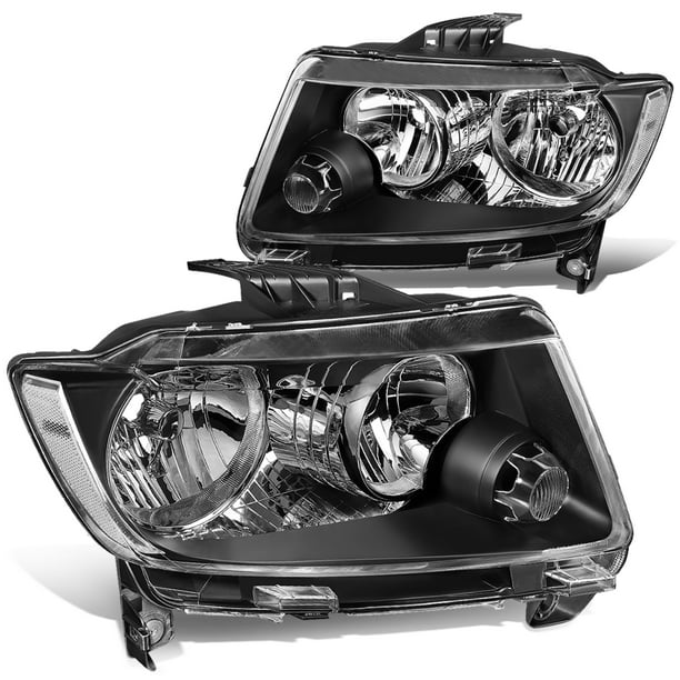 Headlight Assembly Left and Right Side Pair Compatible with 2011 2013 Jeep Grand Cherokee Black Headlamp Replacement Set Front Lights Black 2012 